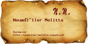 Neumüller Melitta névjegykártya